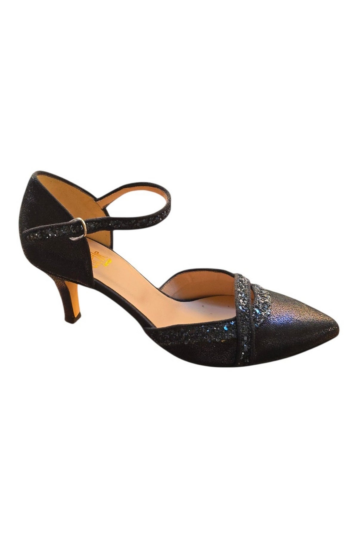 chanel bassa in nappa con dettagli glitter 