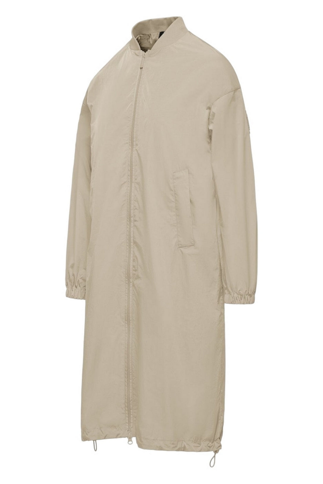 bomber donna lungo in nylon ecru 
