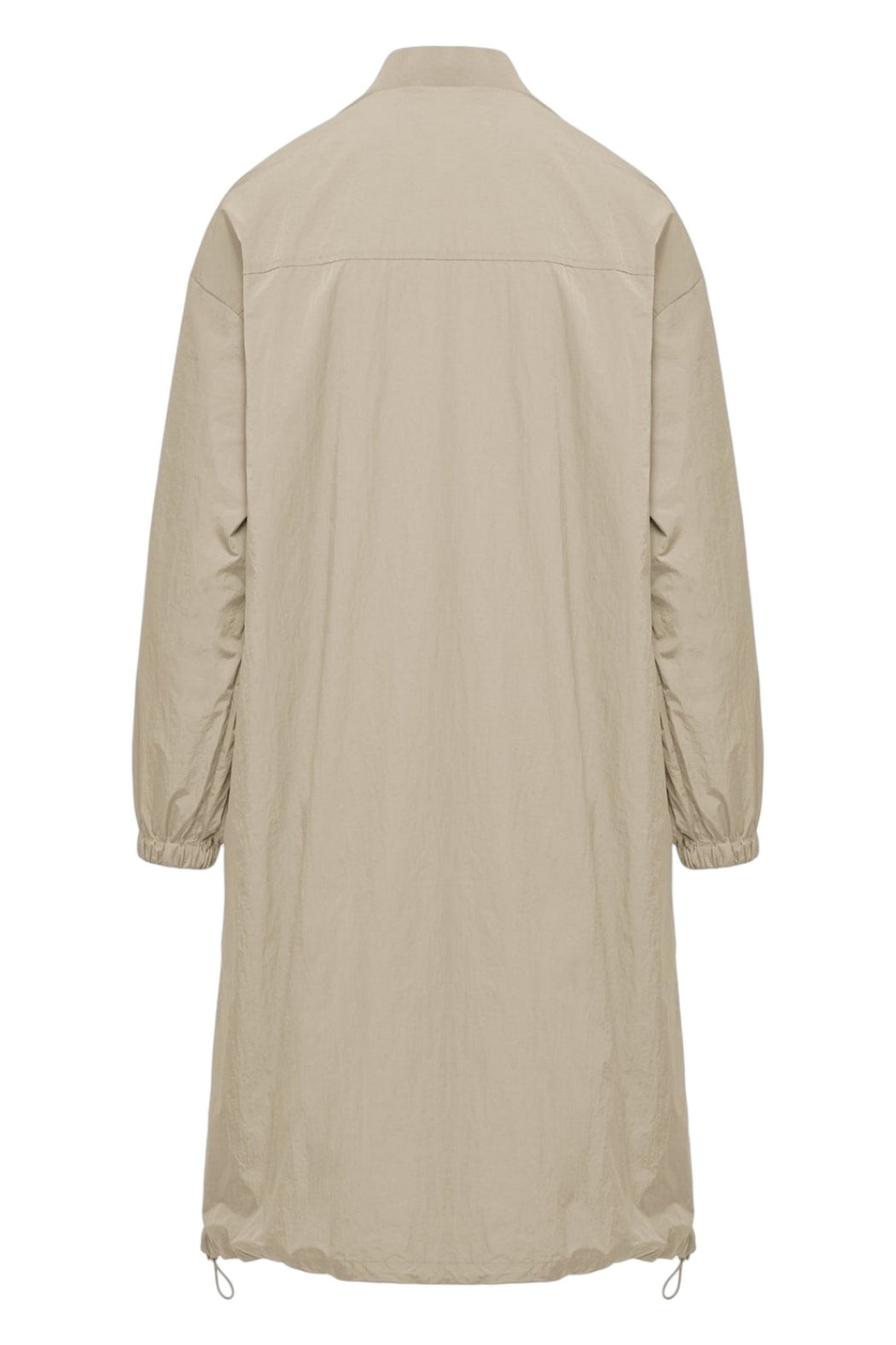 bomber donna lungo in nylon ecru 