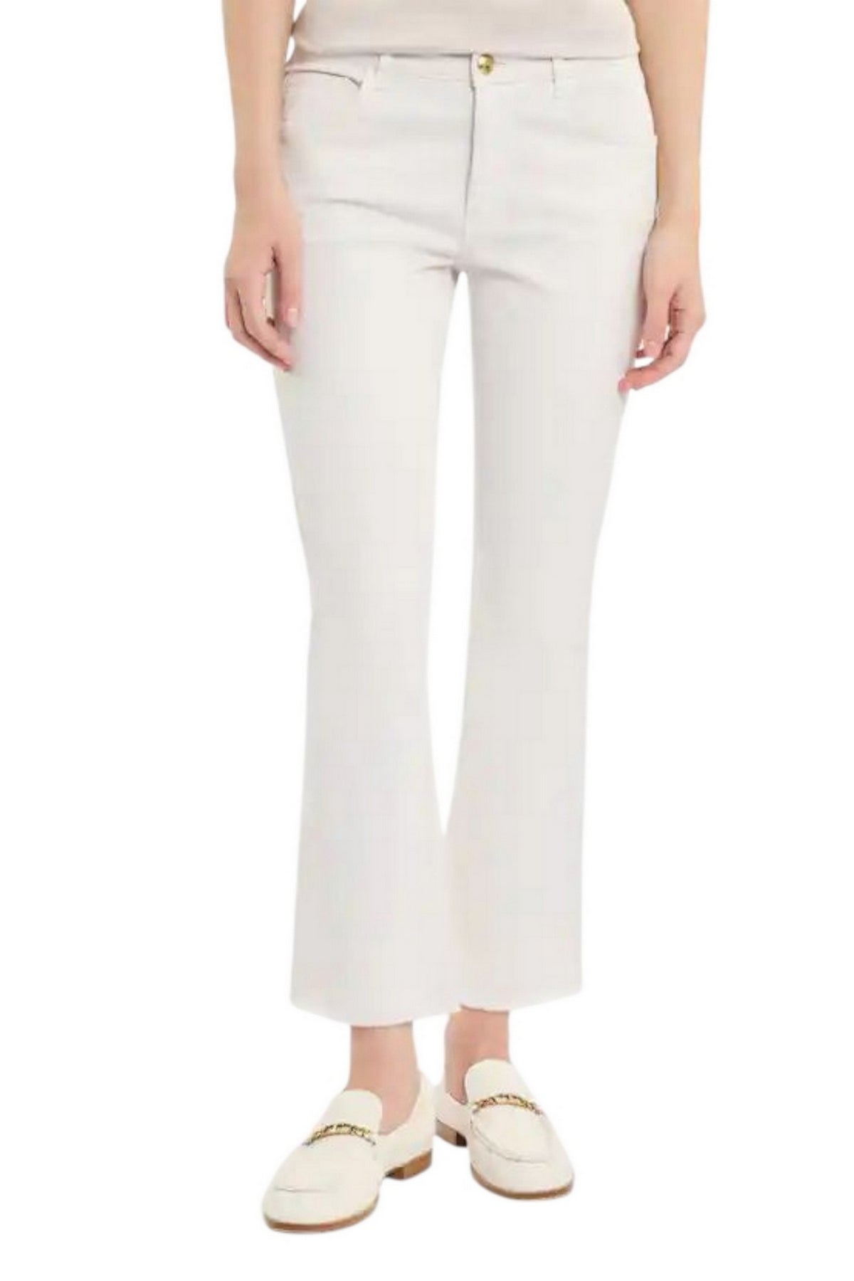 pantaloni 5 tasche in cotone stretch bianco 