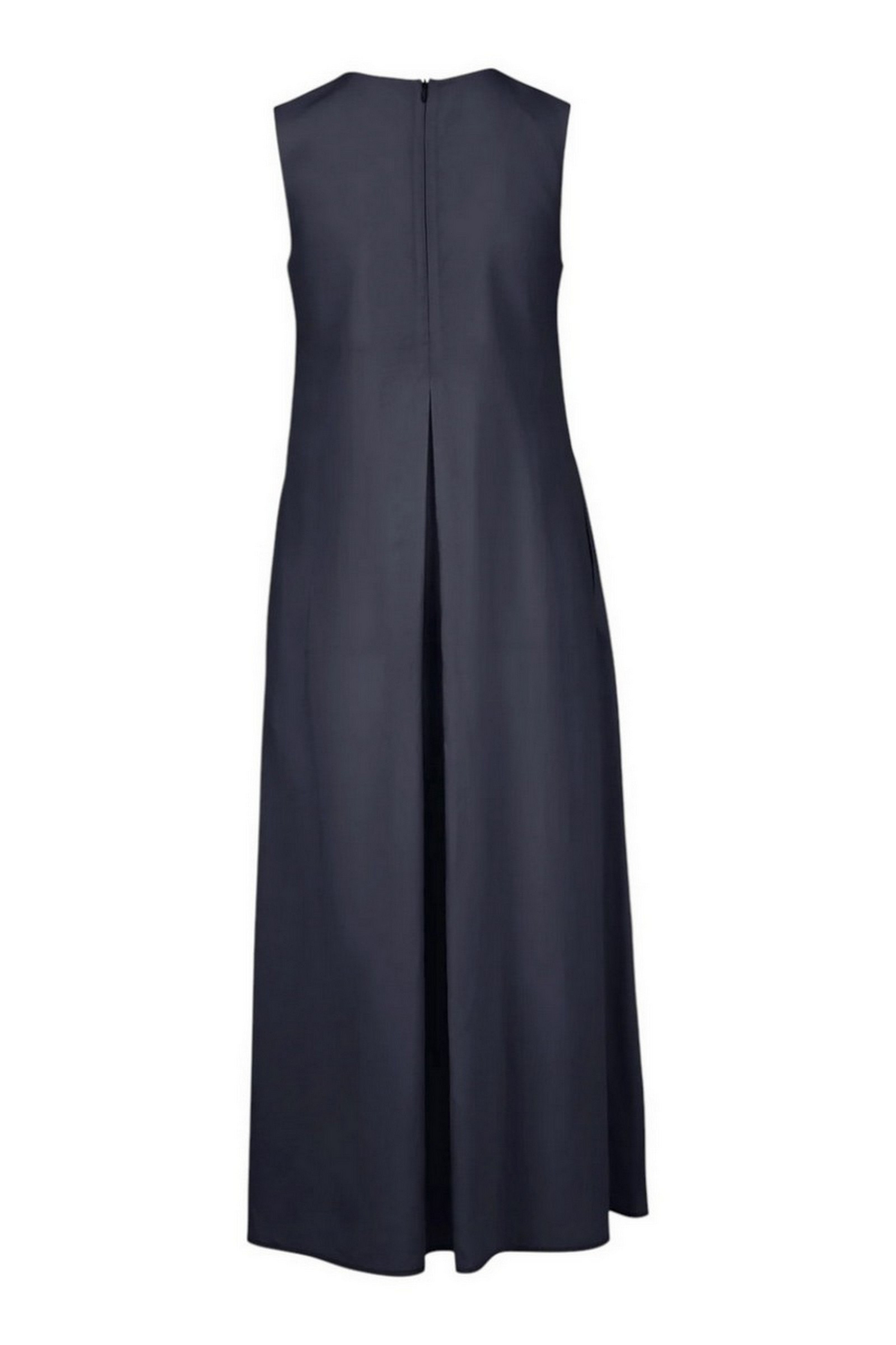 abito donna a pieghe in lyocell blu 