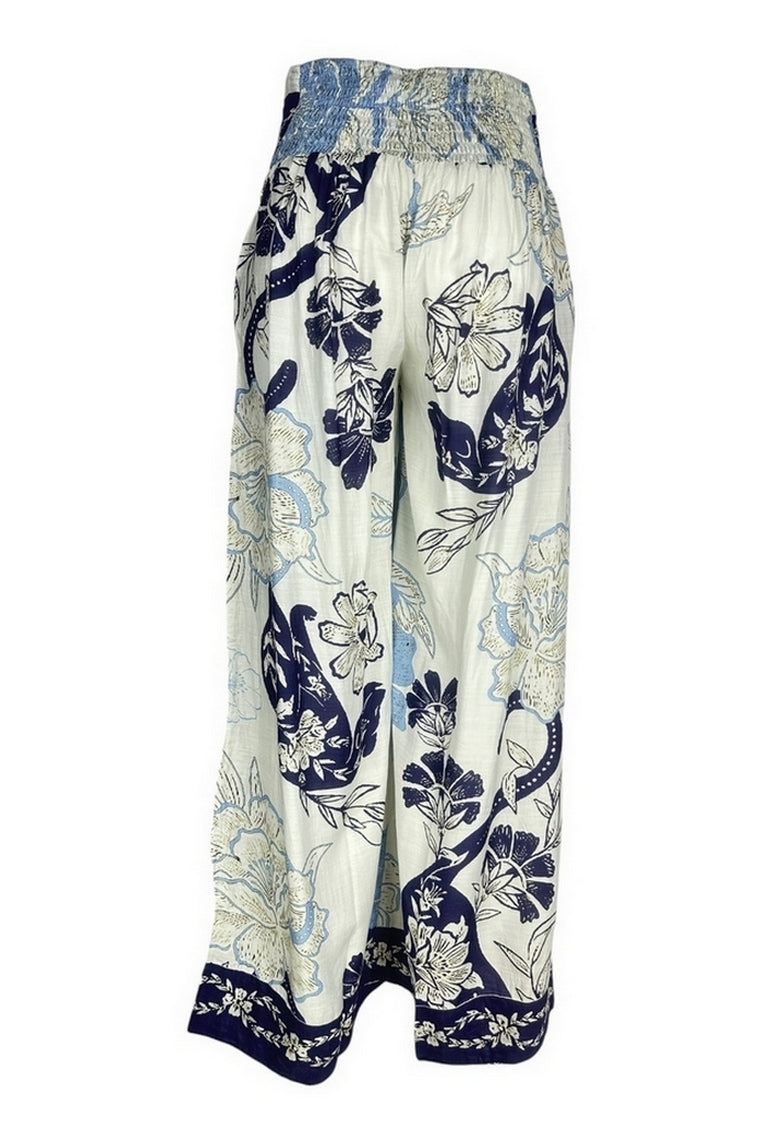 pantalone fantasia fiori 