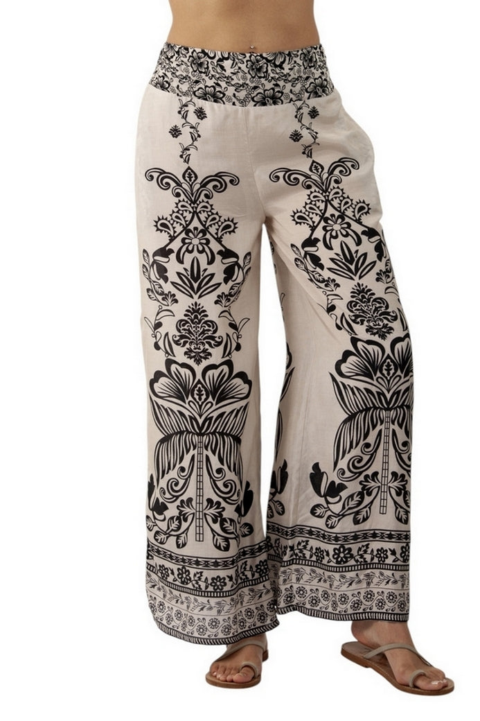 pantalone fantasia fiori 