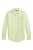 chemise femme en lin oversize à rayures lime et blanc Ralph Lauren