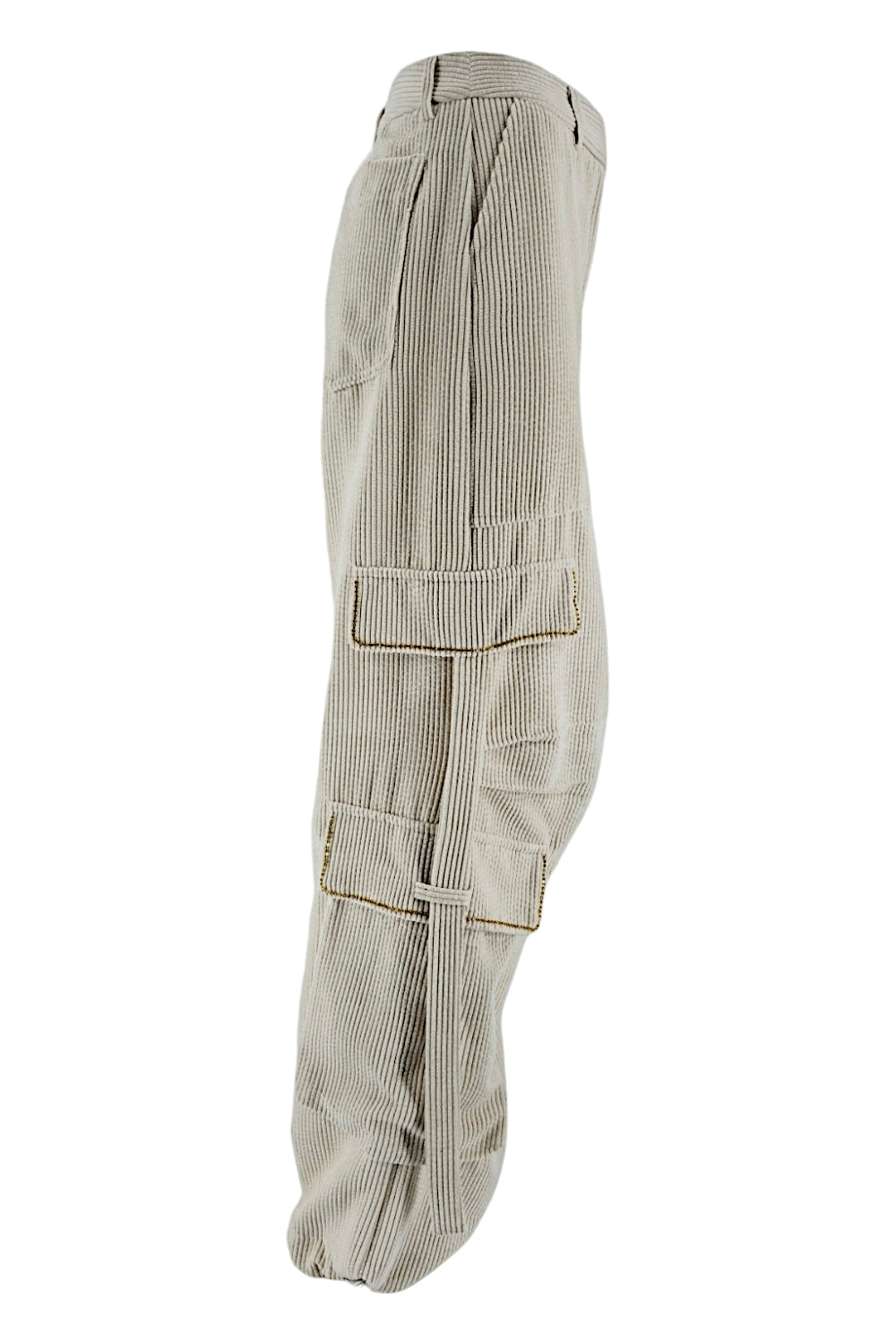 pantalone donna cargo panna 