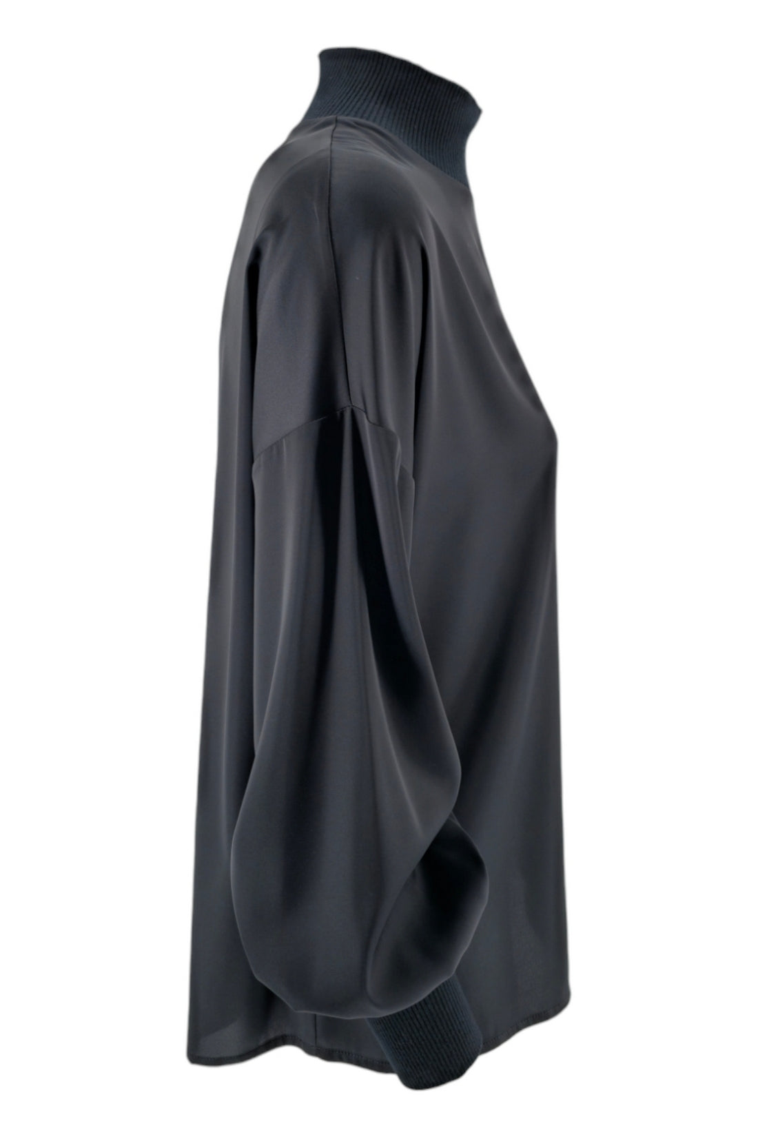 camicia donna in raso nero 