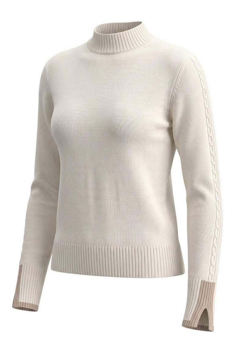 maglia dolcevita con trecce 