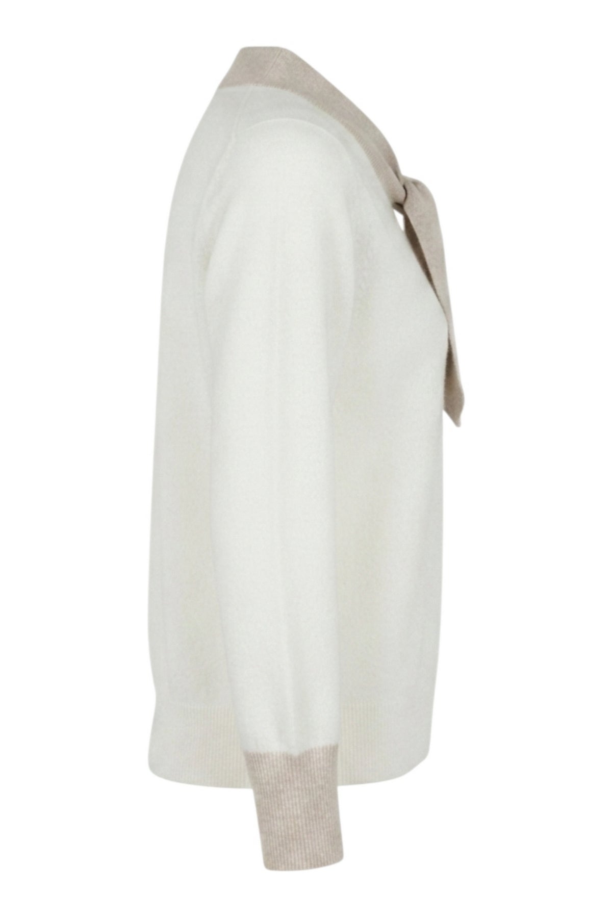 maglia fiocco collo contrasto 