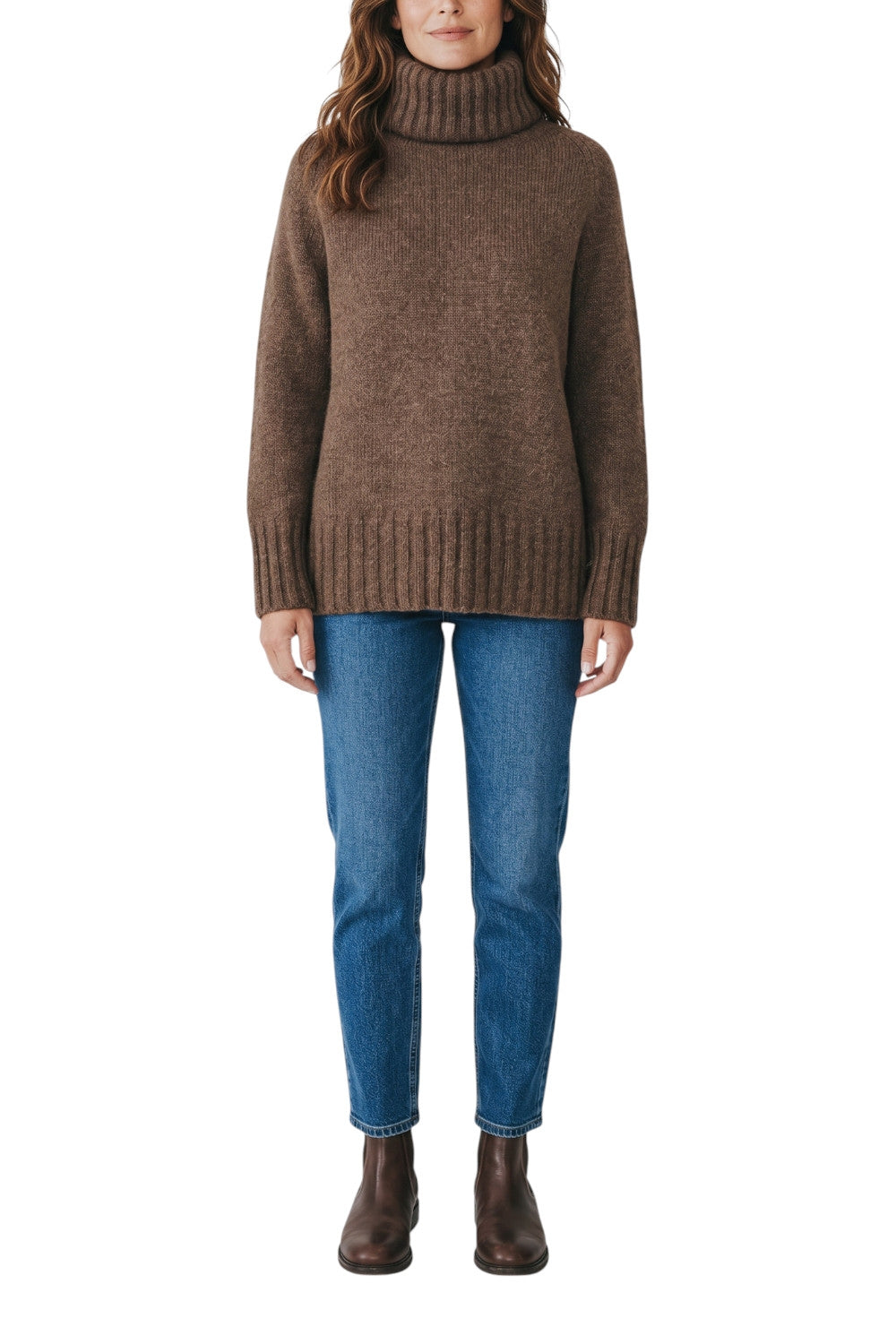 maglia dolcevita over in alpaca 