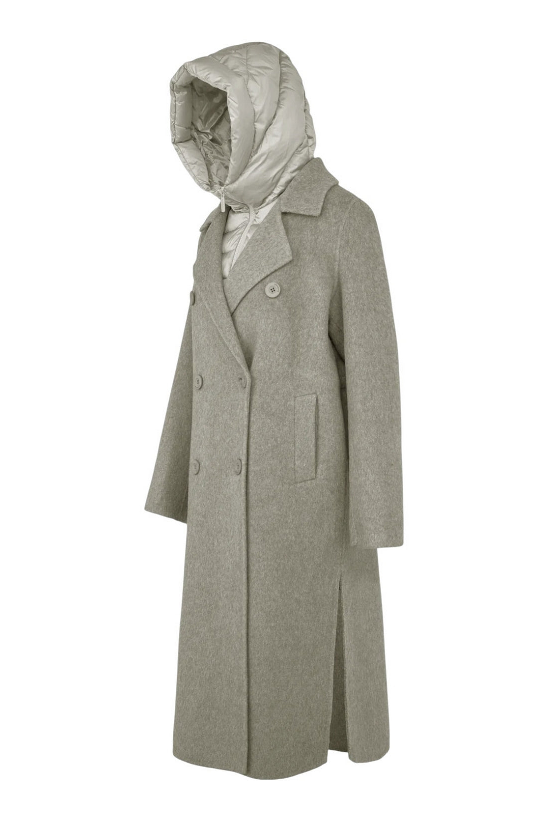 cappotto lungo con interno in nylon 