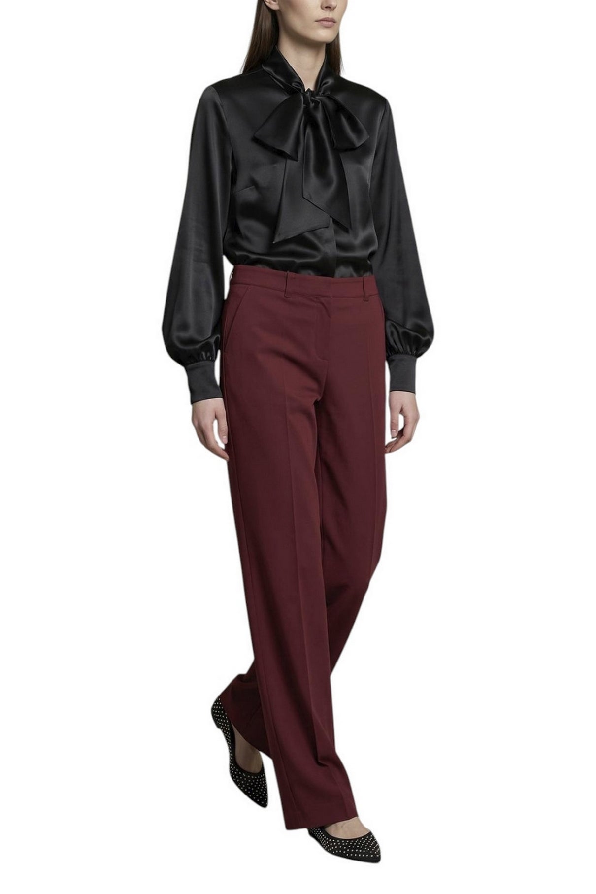 camicia in raso con fiocco 