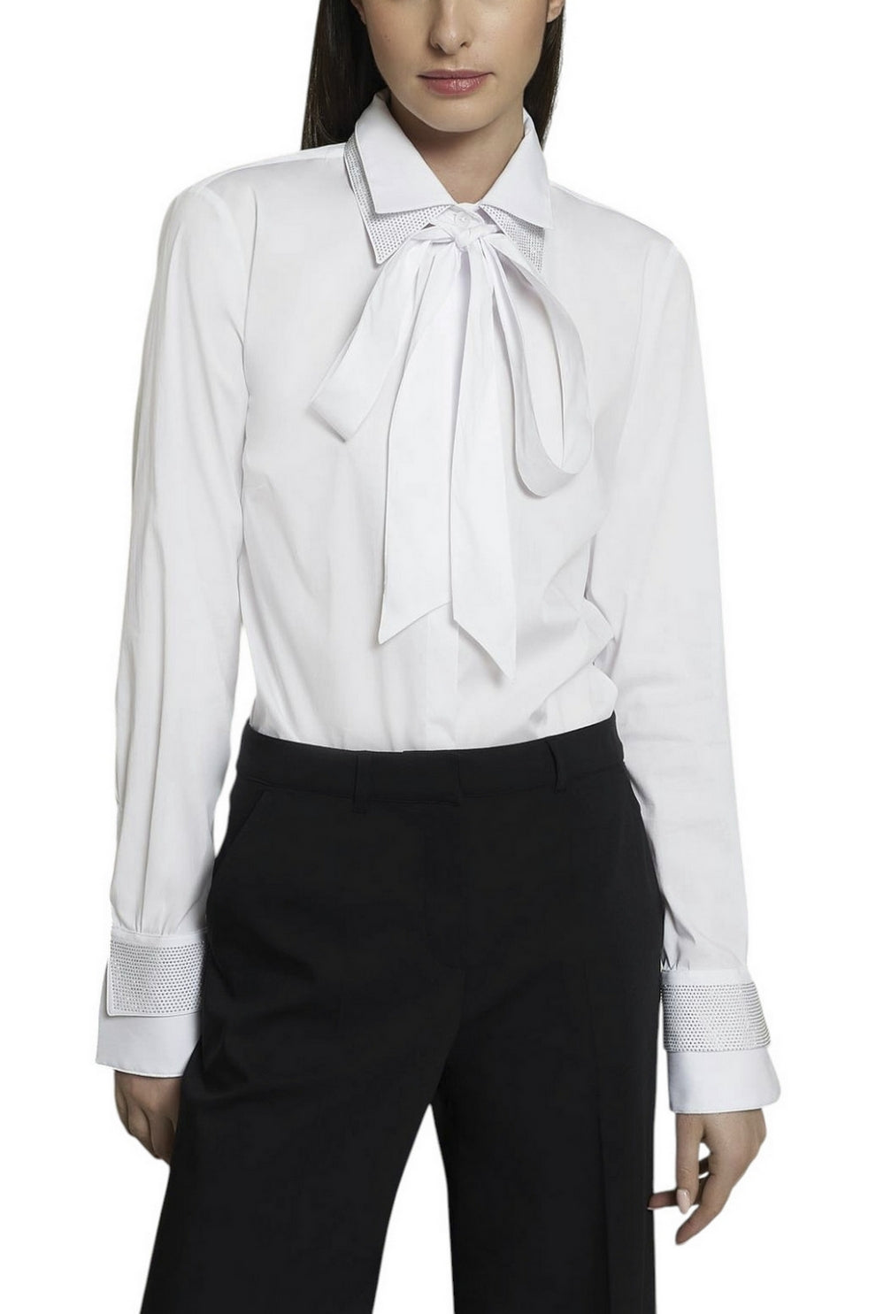 camicia con doppiocollo e borchie 
