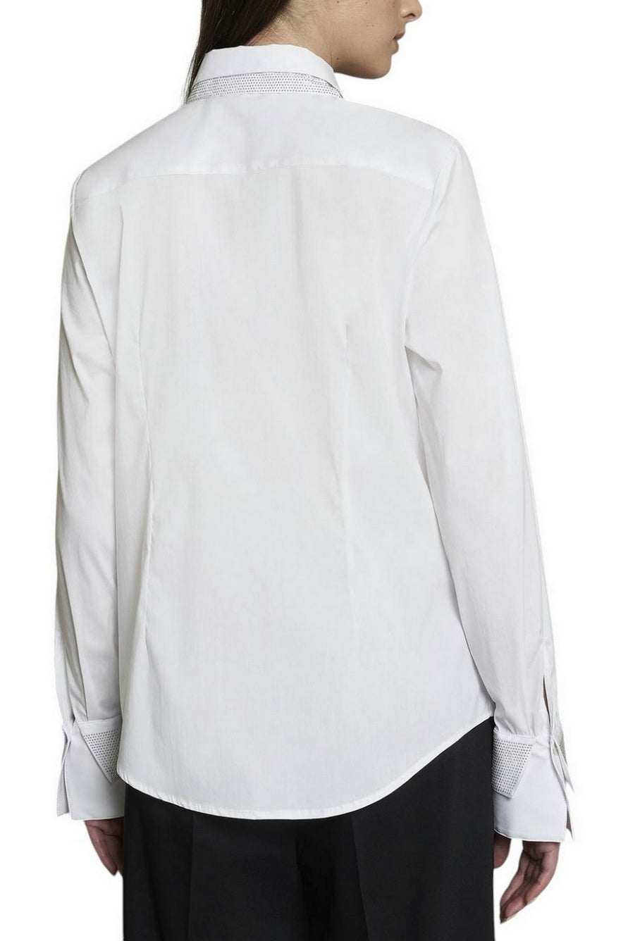 camicia con doppiocollo e borchie 