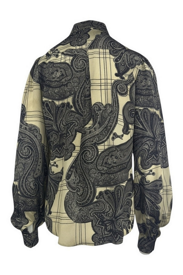 camicia fantasia cachemire con fiocco 