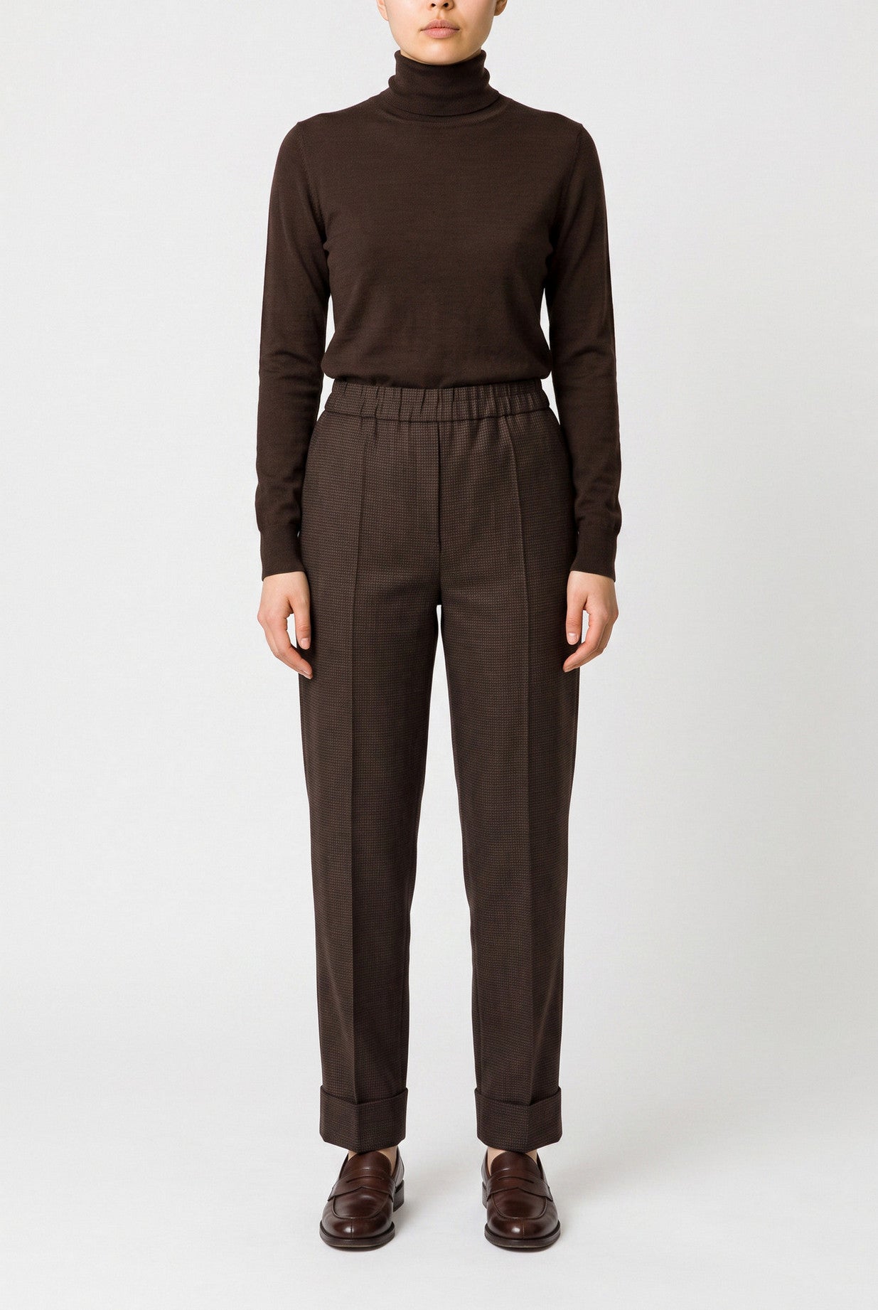 pantalone donna sigaretta pied de poulet 