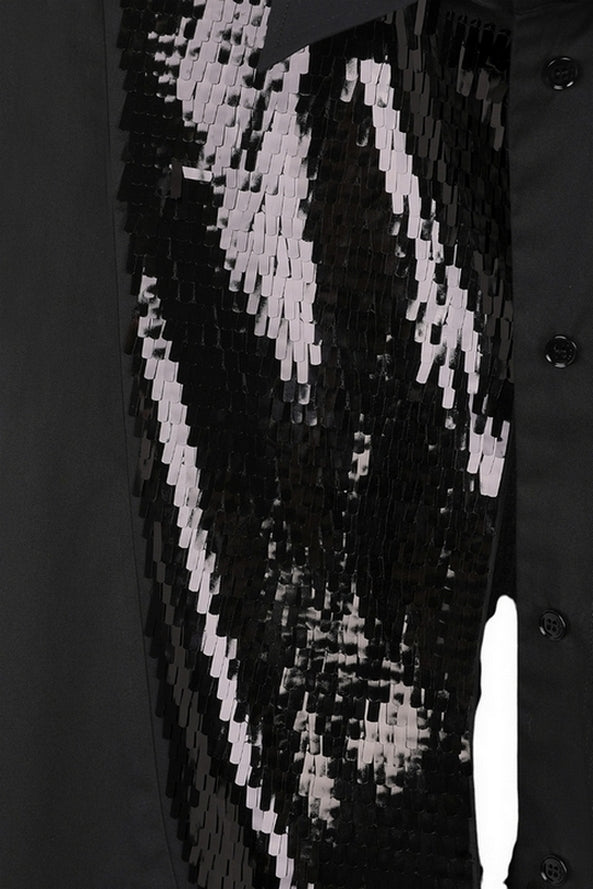 camicia donna con plastron paillettes 