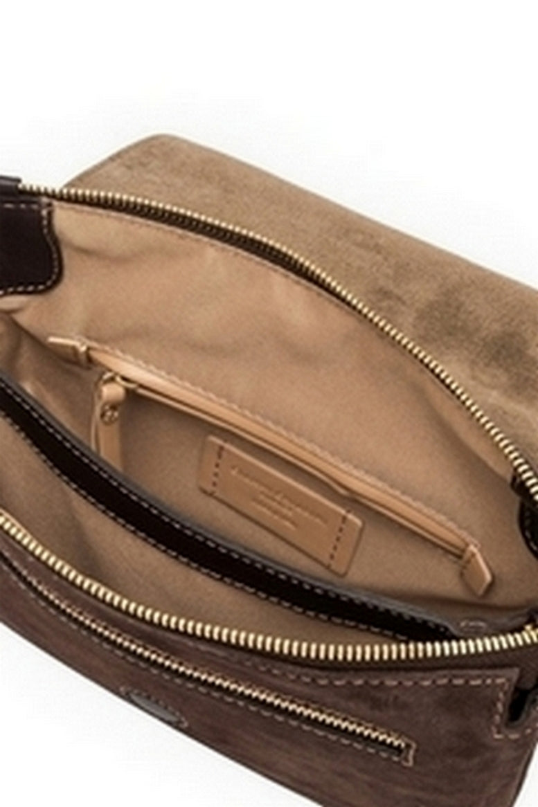 borsa tri in camoscio 