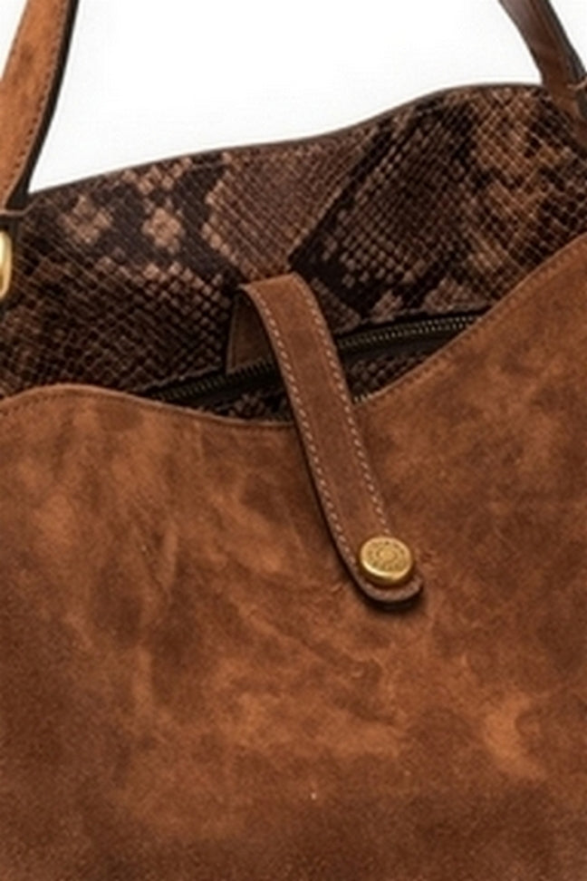 borsa aurelie fiona in camoscio interno pitone 