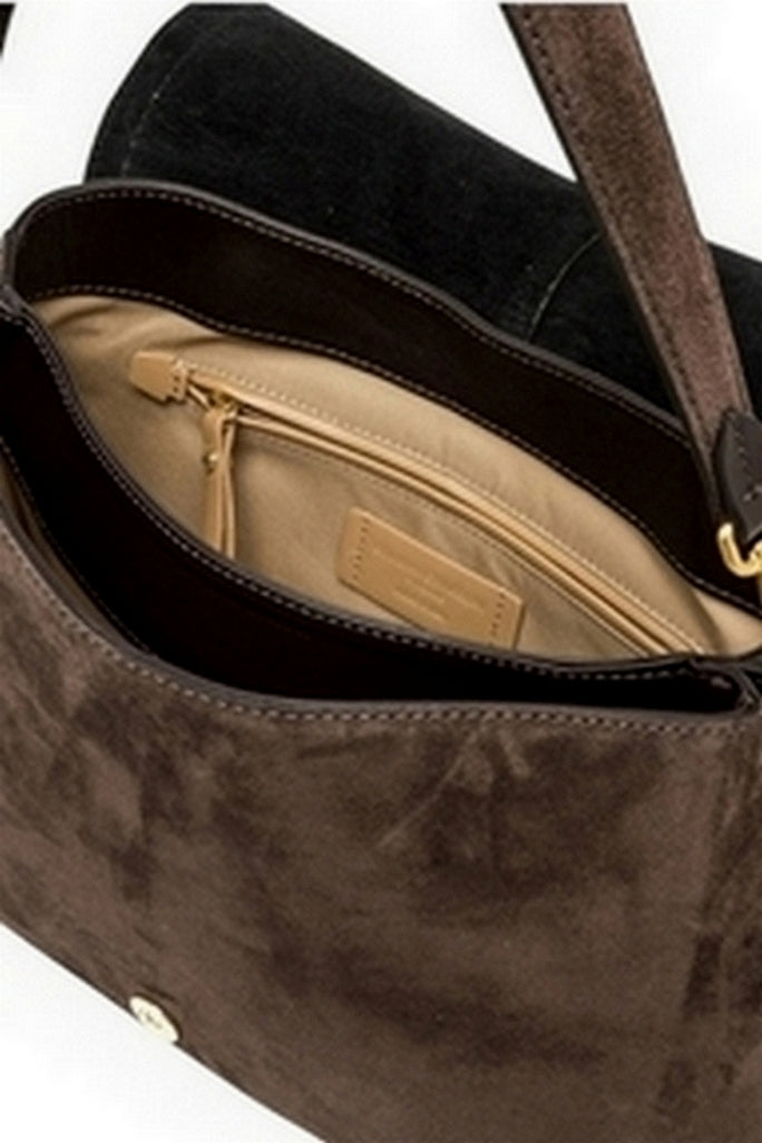 borsa helena round grande in camoscio 