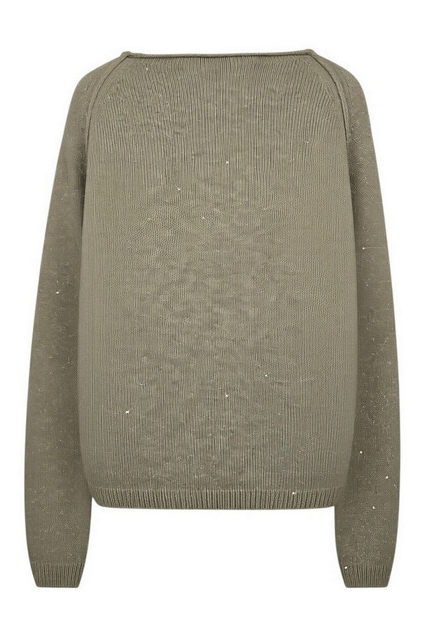 maglia scollo a barca con paillettes 