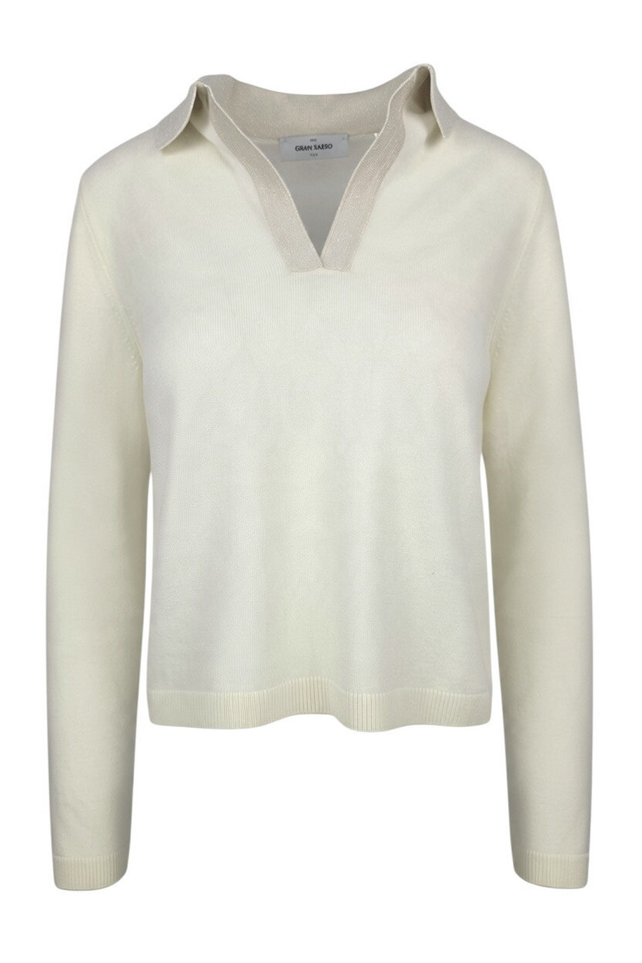 polo con collo in lurex 