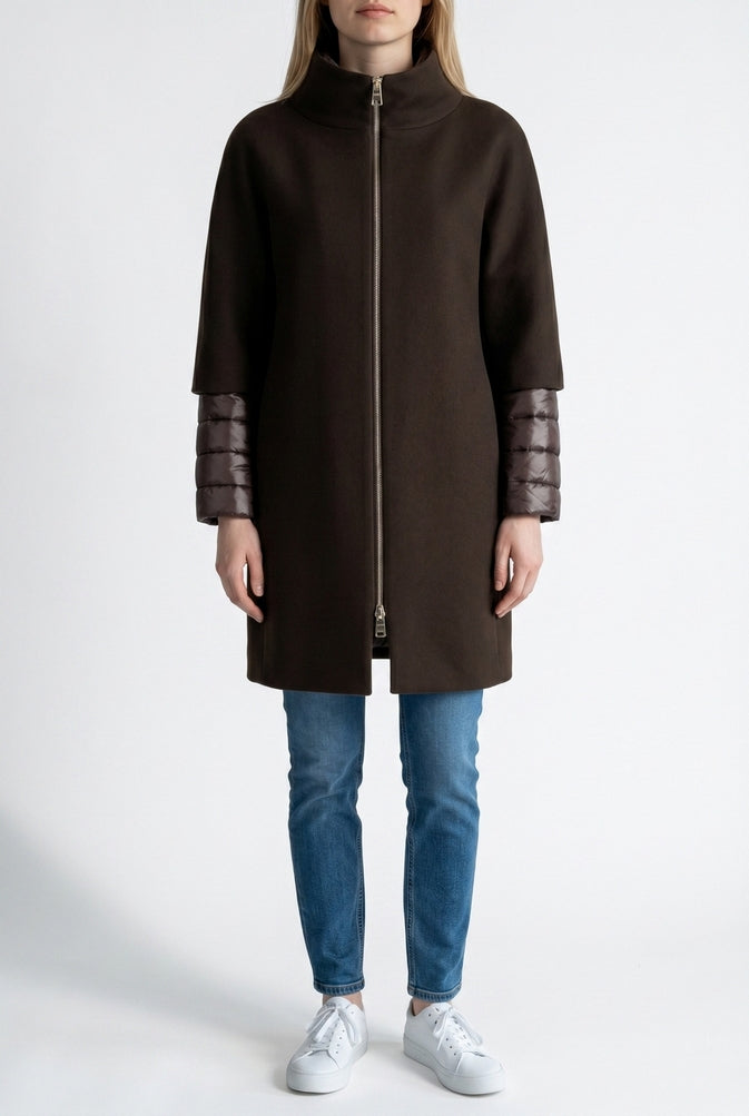 cappotto in lana e piuma 