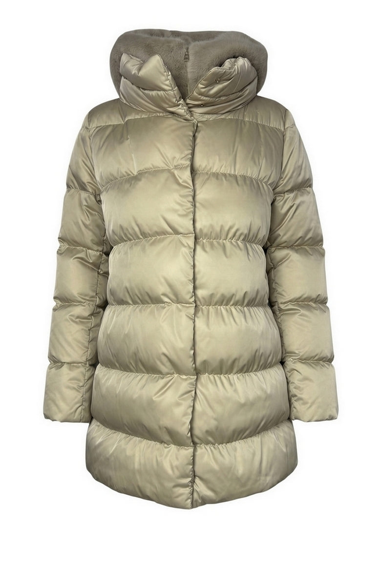 piumino donna ad a con gilet ecopelliccia 