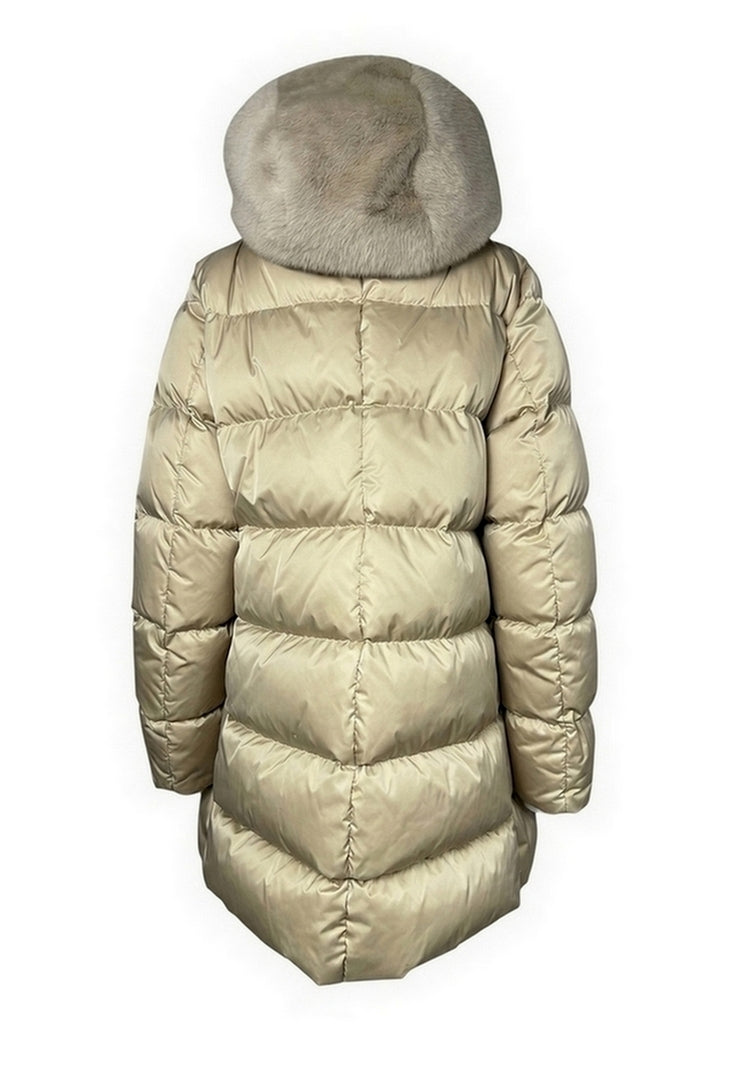 piumino donna ad a con gilet ecopelliccia 