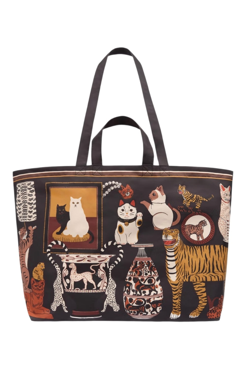 shopping grande in nylon fantasia gatti 