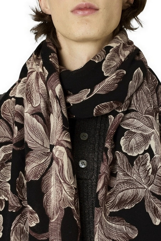 sciarpa fantasia foglie 100 x190 