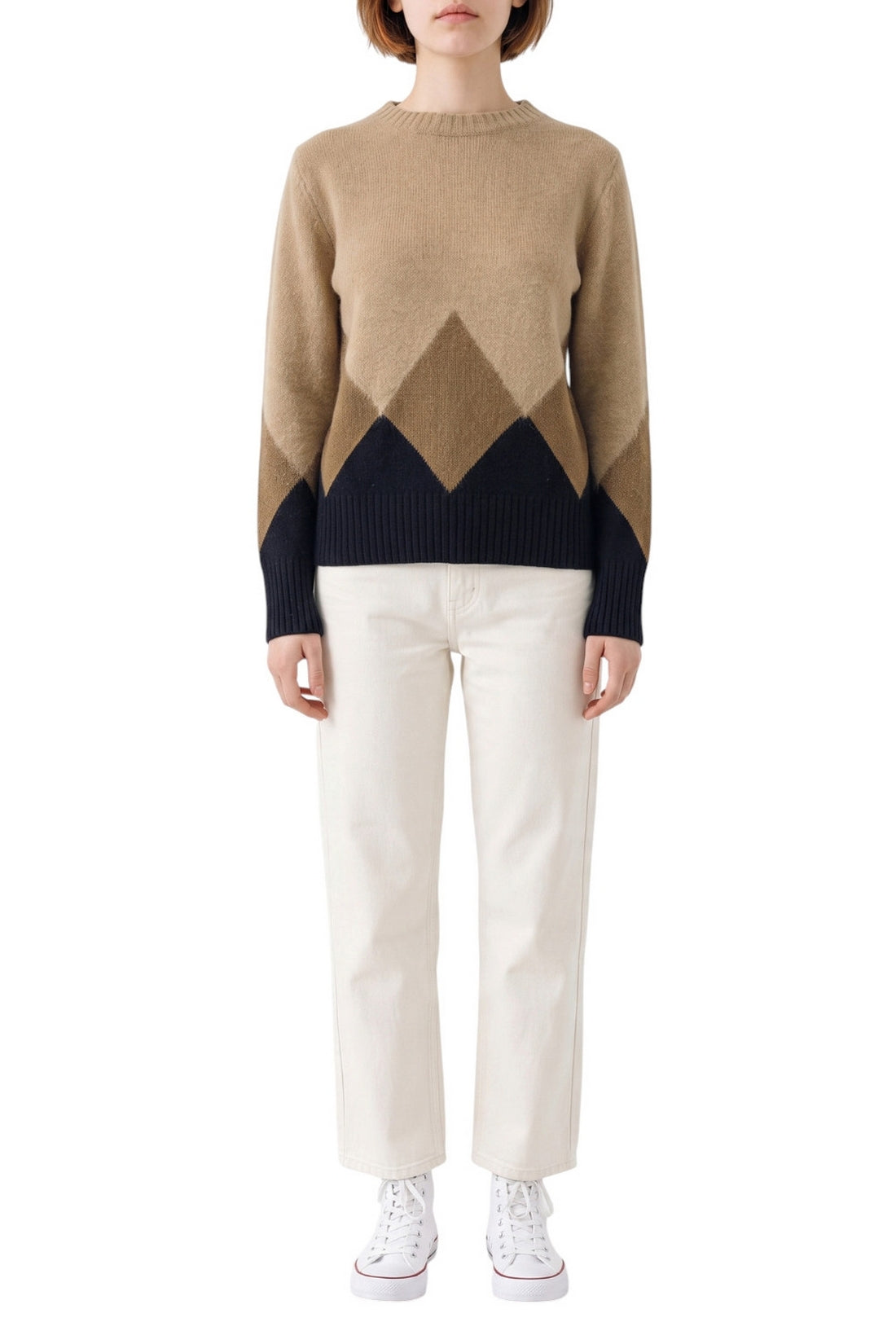 maglia con rombi in alpaca 