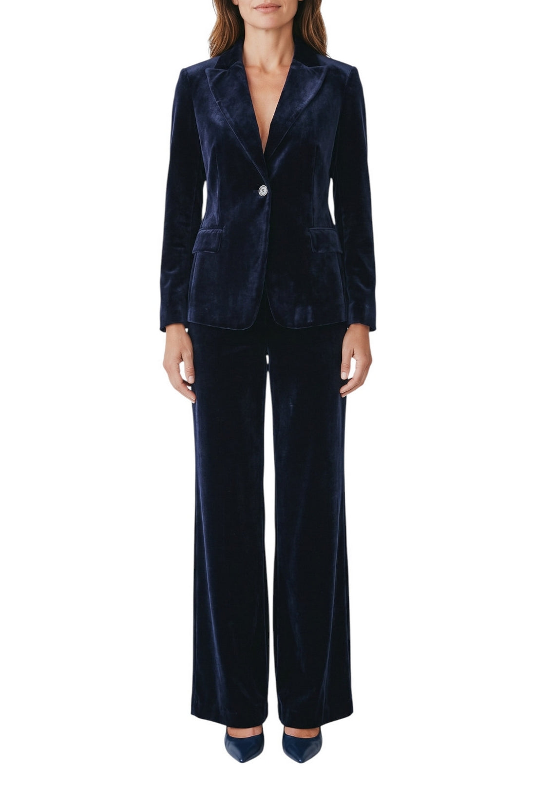 pantalone largo in velluto di seta 
