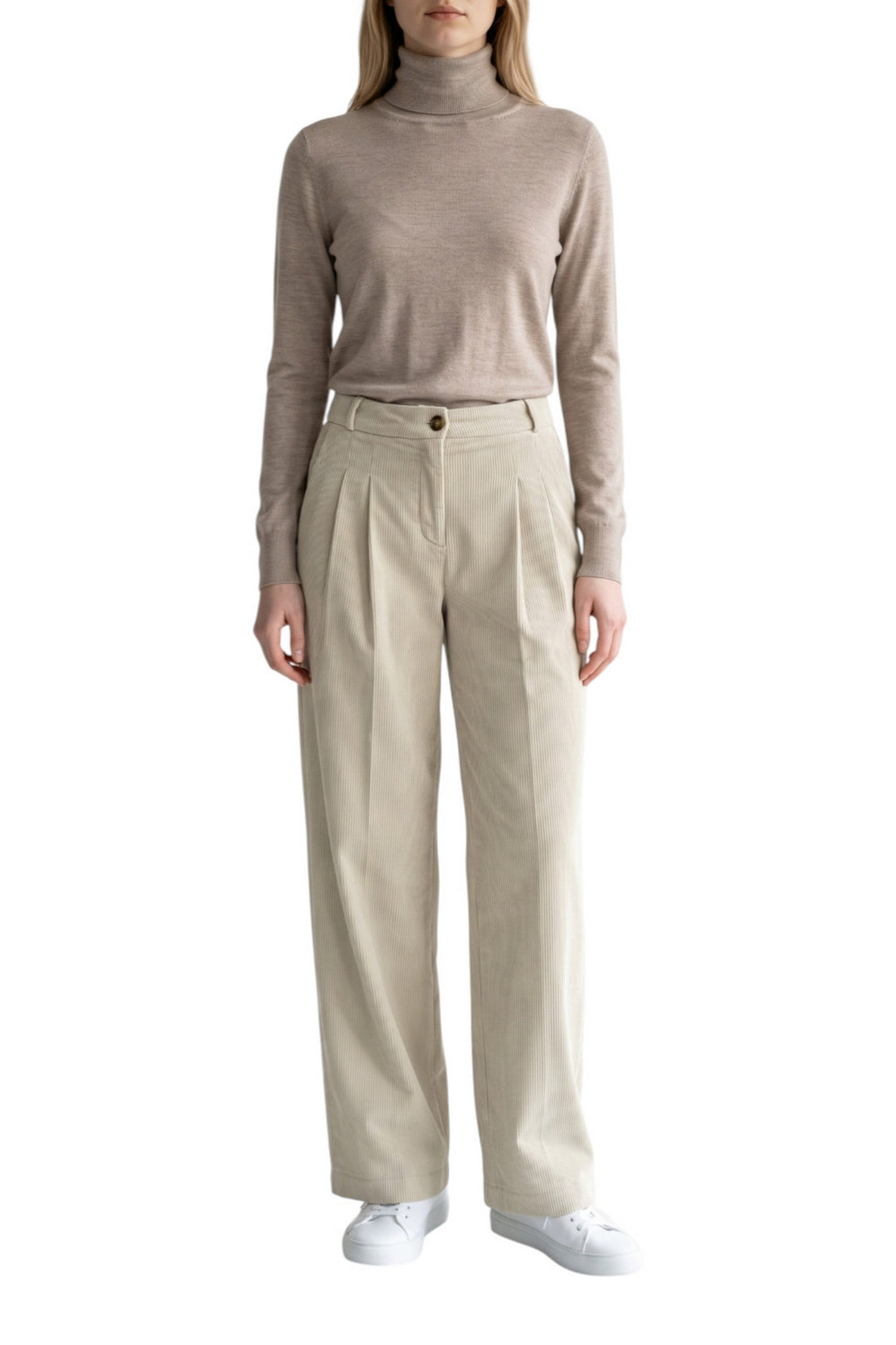 pantalone largo in velluto cinquecento righe 