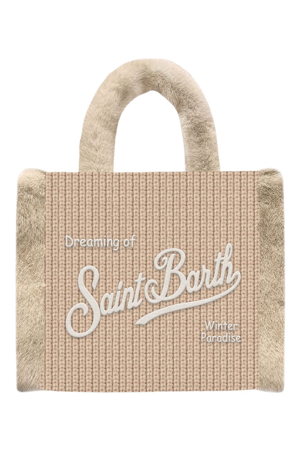 borsa vanity mini in lana e ecopelliccia 