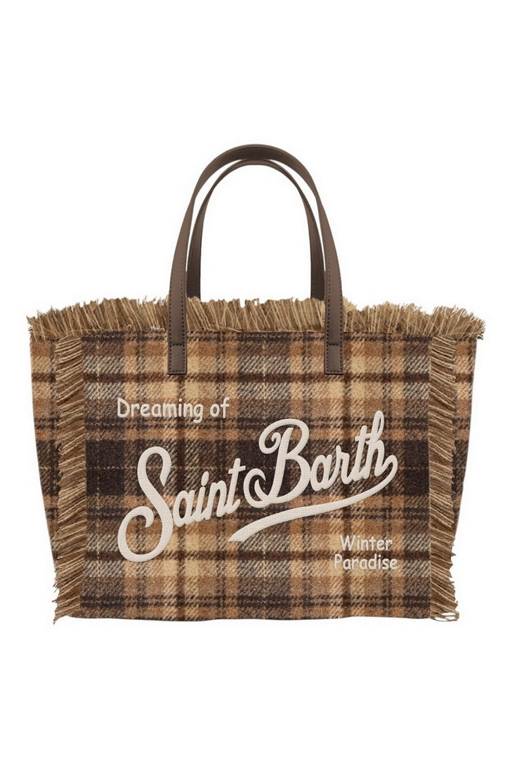 borsa vanity mini in lana scozzese 