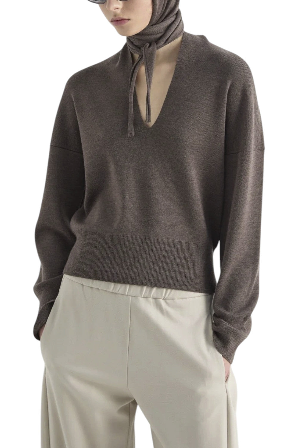 maglia con scollo a v 