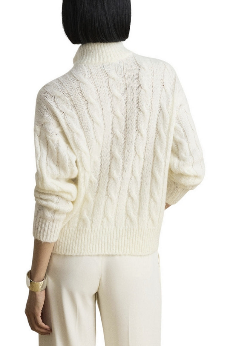 maglia con zip e trecce 