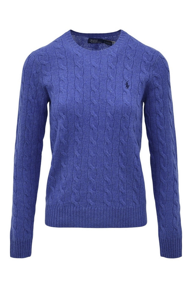 maglia girocollo a trecce 
