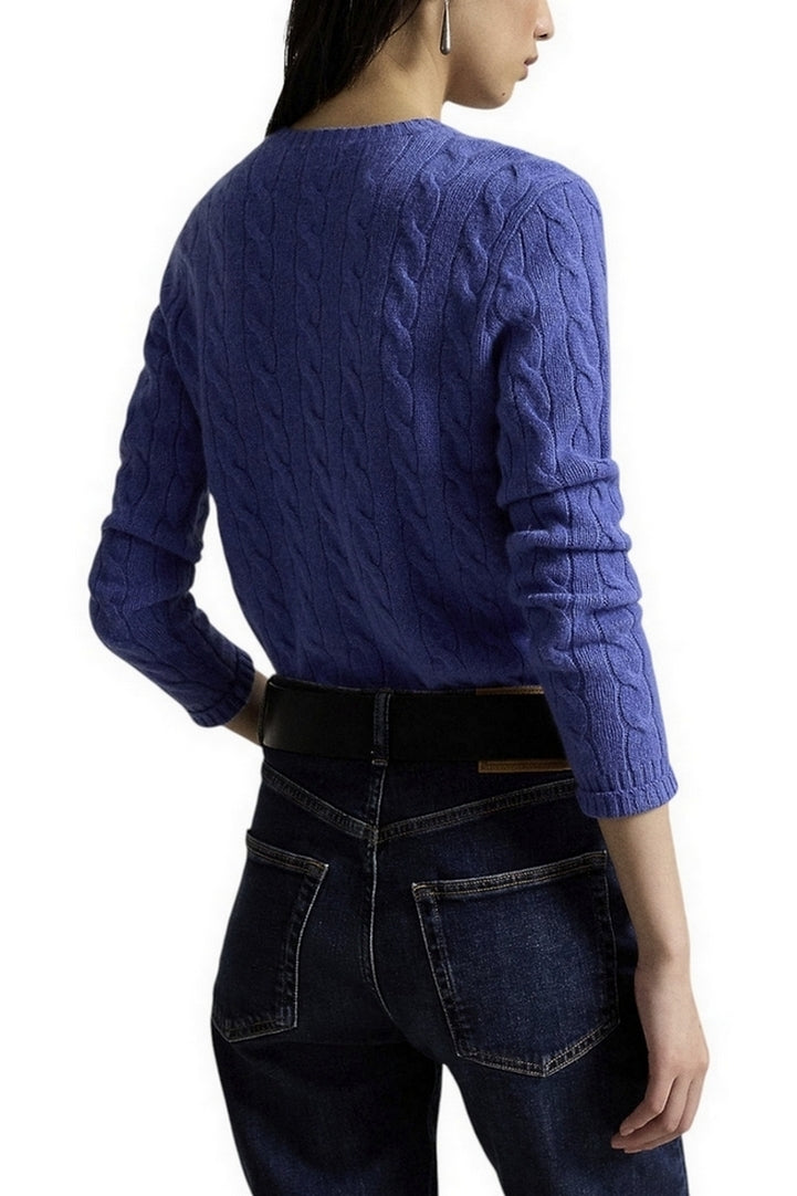 maglia girocollo a trecce 