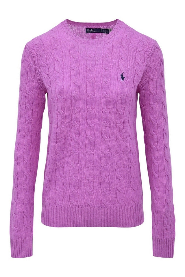maglia girocollo a trecce 
