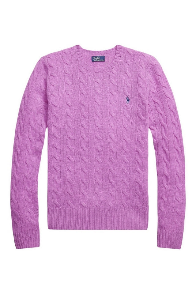 maglia girocollo a trecce 