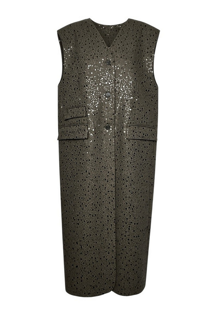 gilet lungo con paillettes 