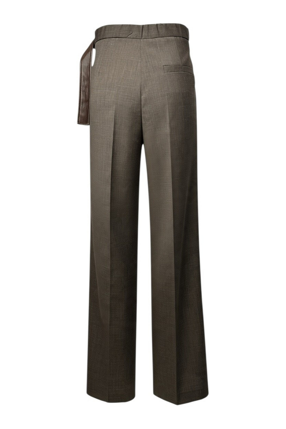 pantalone con cintura in ecopelle 