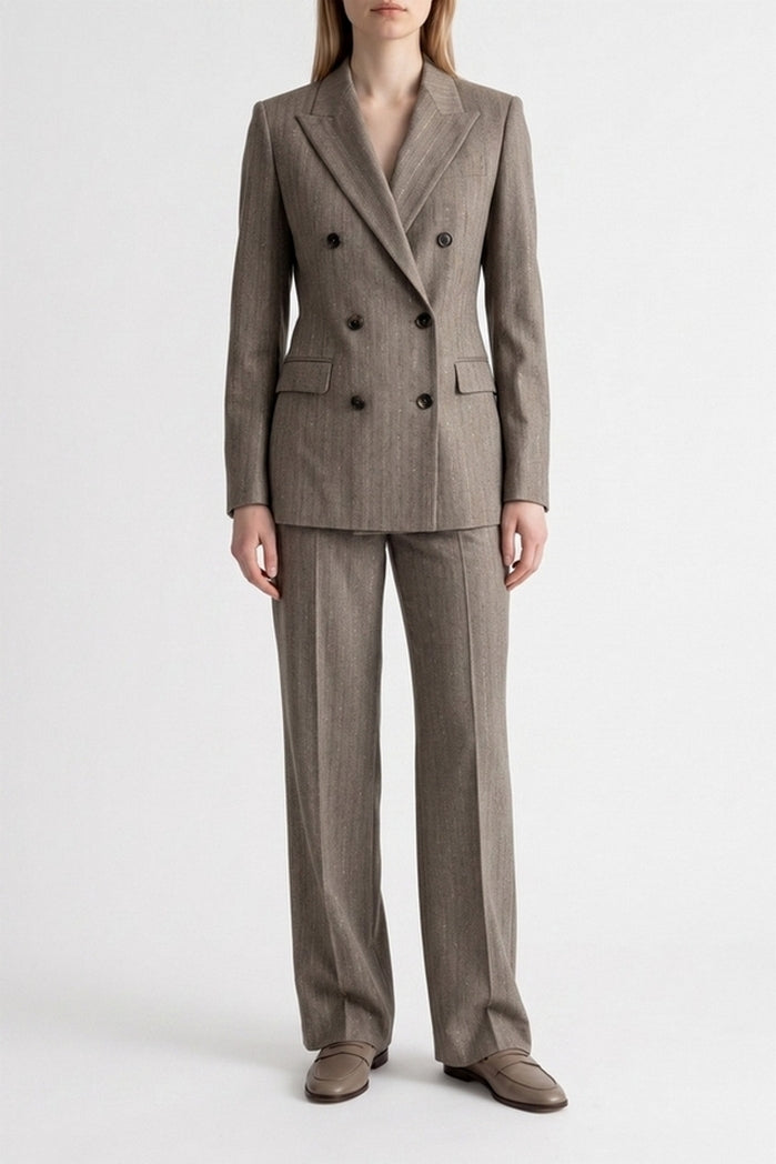 tailleur donna gessato e paillettes doppiopetto 