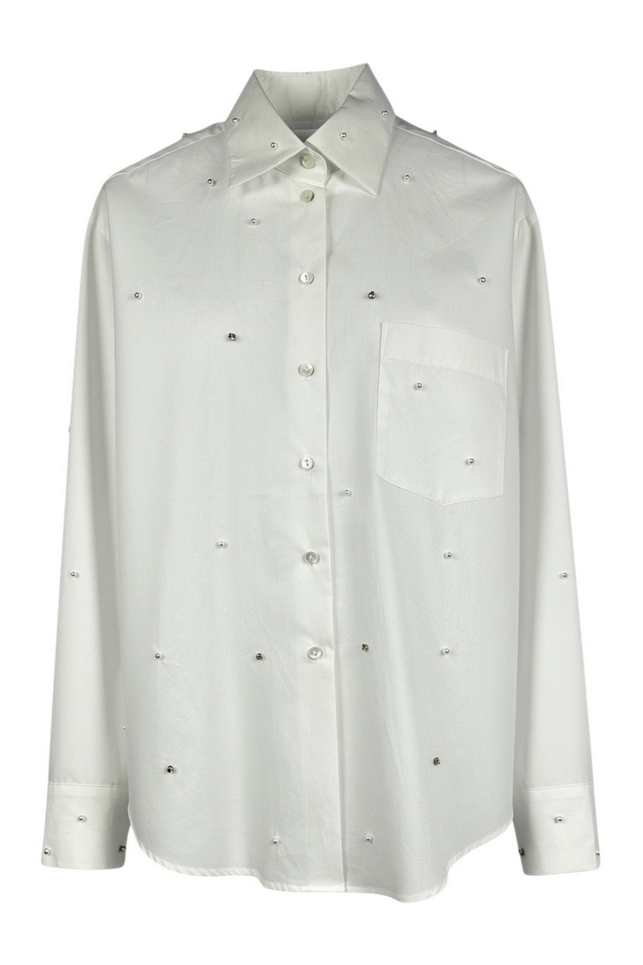 camicia over con perline 