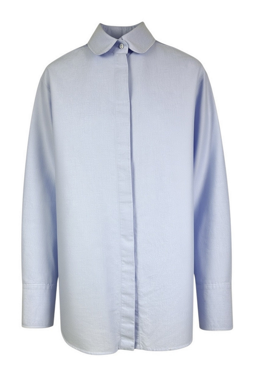 camicia in oxford con collo tondo 
