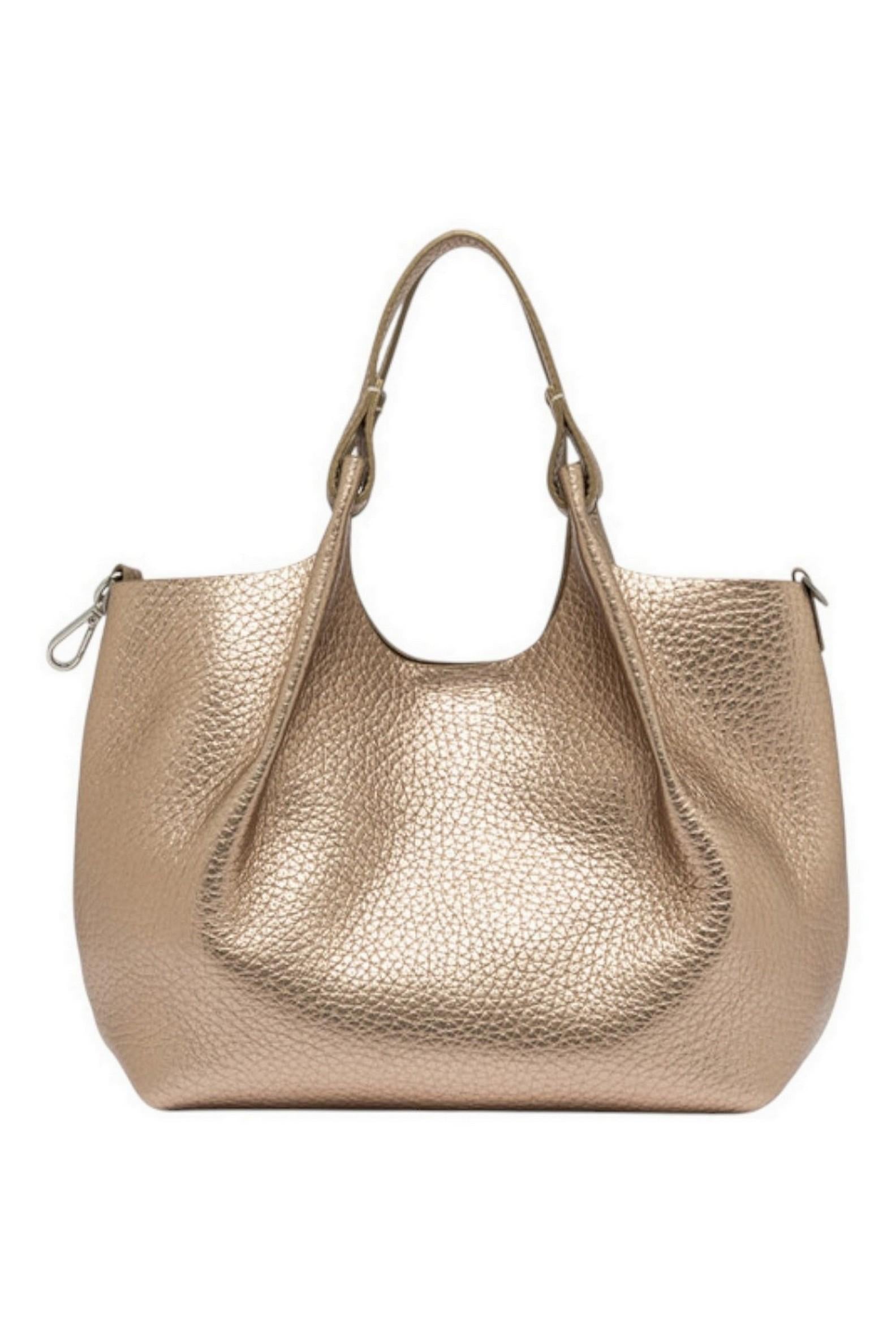 borsa donna dua media in pelle oro 