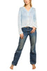 cardigan aerografiado azul para mujer Alessandro Aste