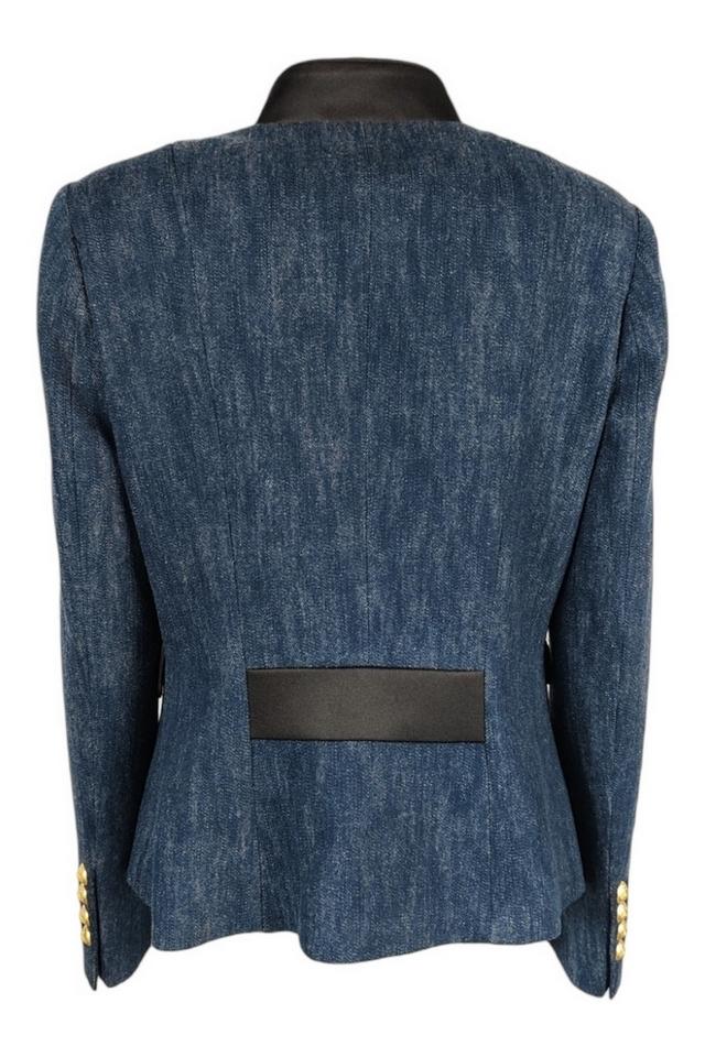 Giacca donna corta in denim blu 
