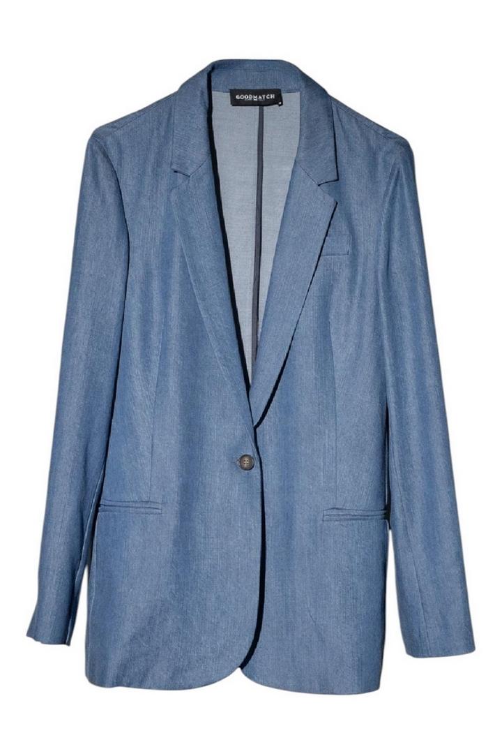 giacca donna monopetto denim 